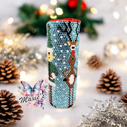 Santa Is Coming To Town 20oz. Blinged Skinny Tumbler