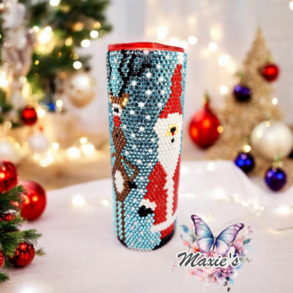 Santa Is Coming To Town 20oz. Blinged Skinny Tumbler