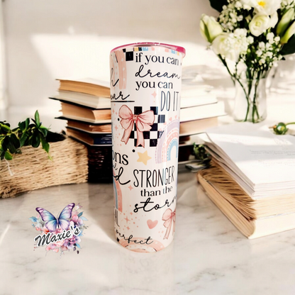 Self Positivity Affirmation Graphic Design 20oz. Skinny Tumbler