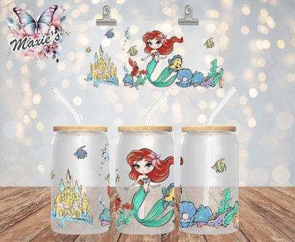 Mermaid Princess Graphic 16oz. UVDTF Cup Wrap