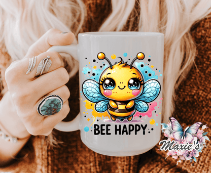 Bee Happy Graphic Design UVDTF Decal