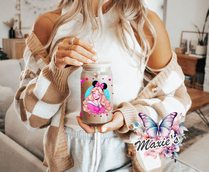 Sleepy Princess with Mouse Ears Graphic Design 16oz. Sublimation Cup Wrap