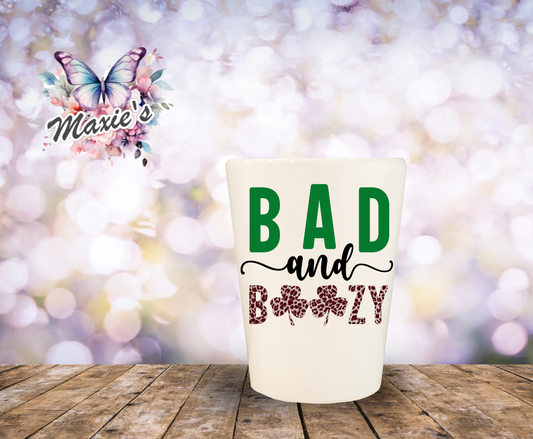 Bad & Boozy UVDTF Shot Glass Decal