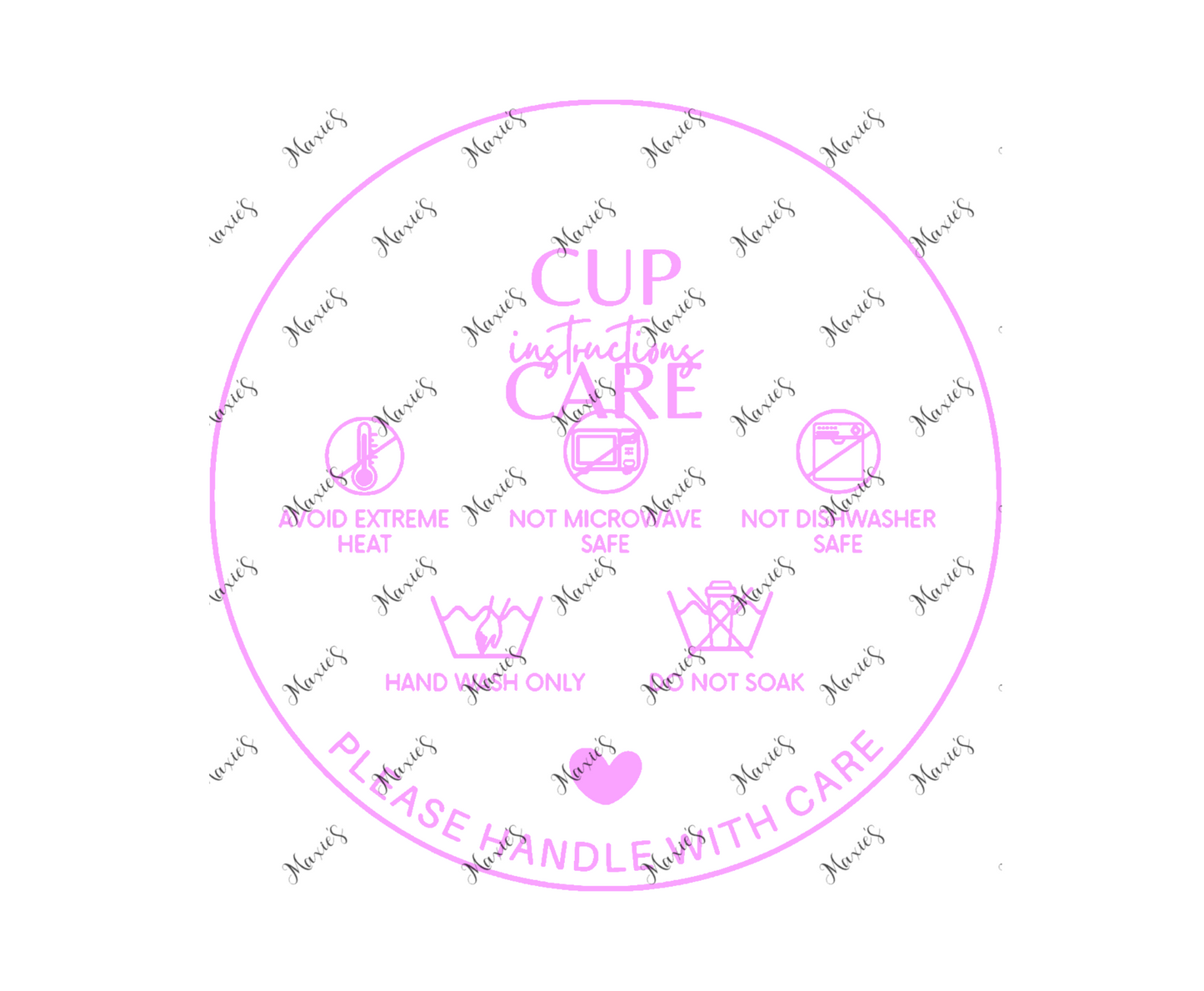 Cup Care Instruction UVDTF Decal