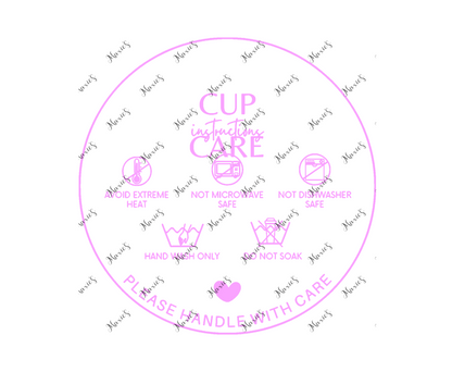 Cup Care Instruction UVDTF Decal