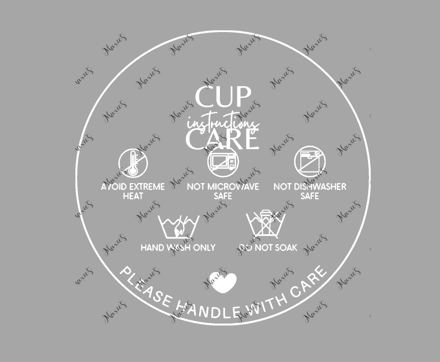 Cup Care Instruction UVDTF Decal