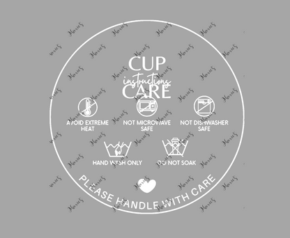 Cup Care Instruction UVDTF Decal