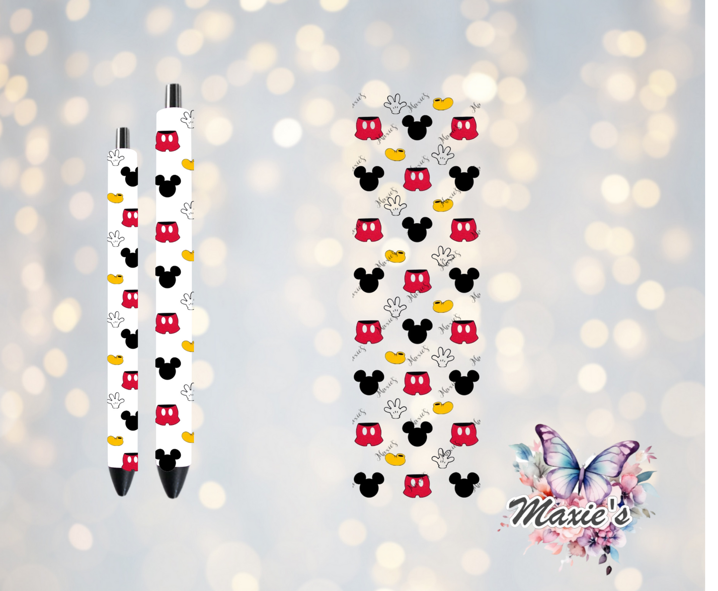 Mickey Mouse Theme UVDTF Pen Wrap/Bookmark Decal