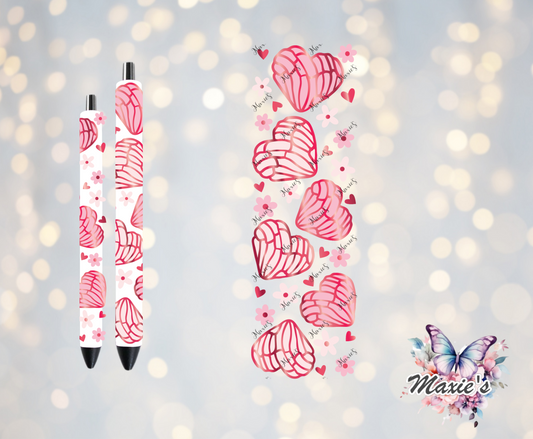Concha Hearts Theme UVDTF Pen Wrap  / Bookmark Decal