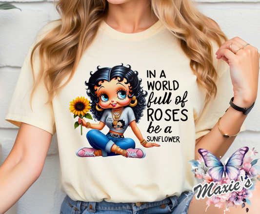 Be A Sunflower 🌻  Missy Betty Boop Graphic Design DTF Transfer Print