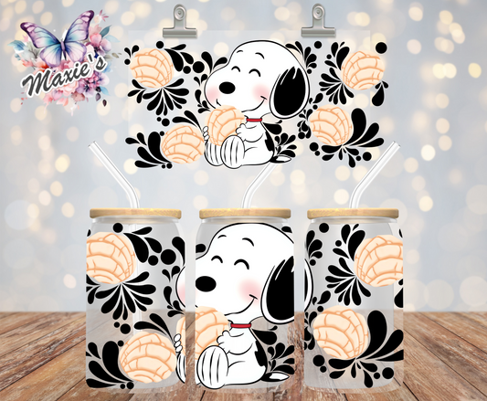 ✨️Double-Sided✨️ Talavera Snoopy & Concha Graphic Design 16oz. UVDTF Cup Wrap