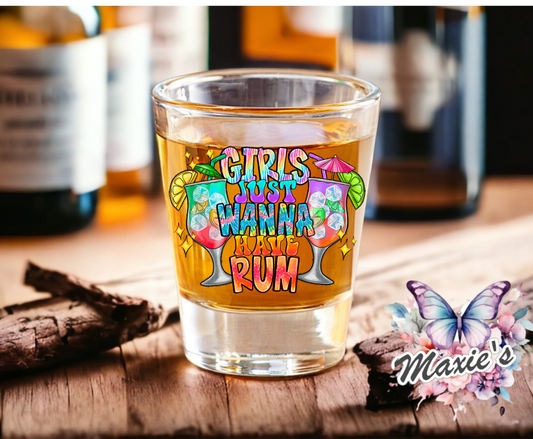 Girls Just Wanna Have Rum UVDTF Decal