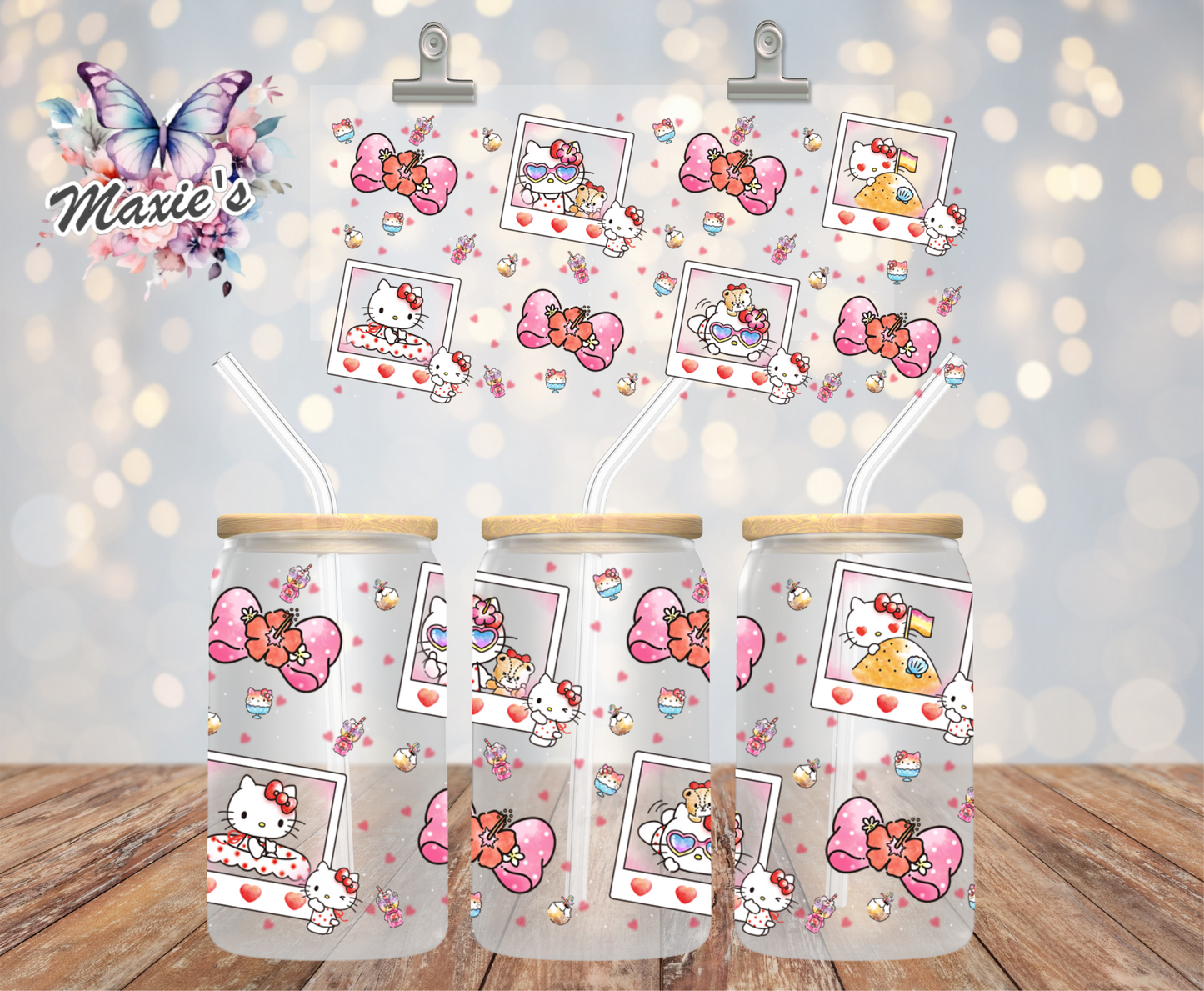 ✨️ Double  - Sided ✨️Hello Kitty Graphic Design 16oz. UVDTF Cup Wrap