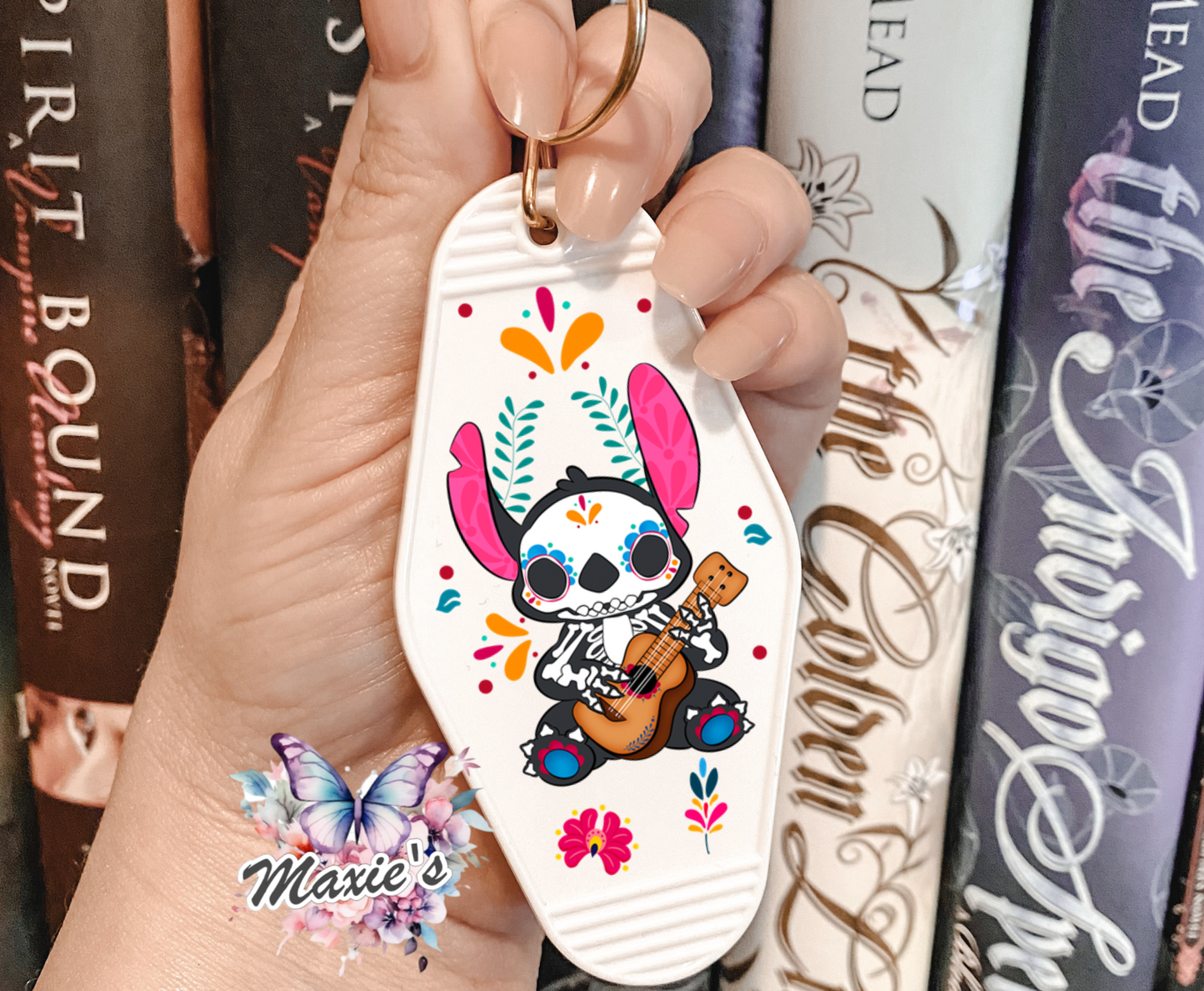 Talavera Stitch UVDTF Motel Keychain