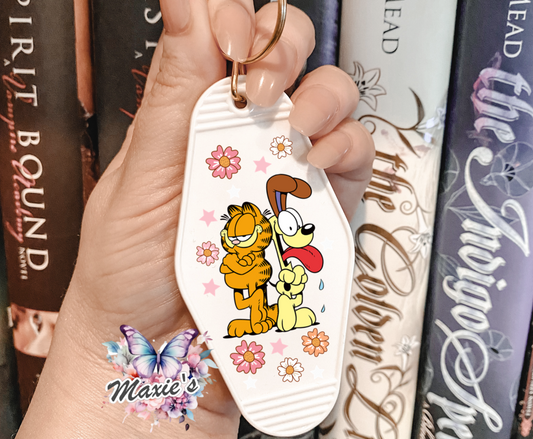 Garfield & Odie UVDTF Motel Keychain Decal