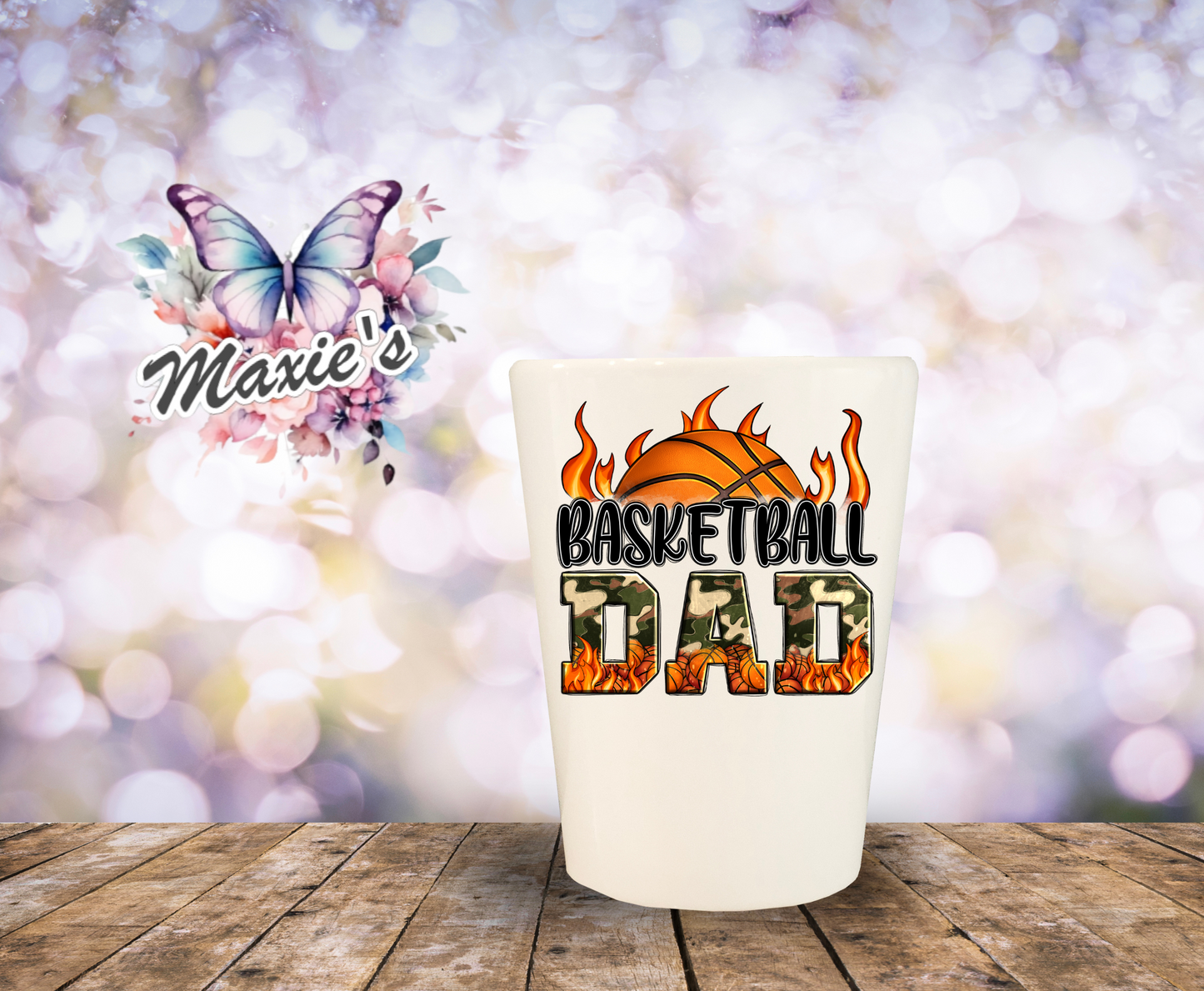 Basketball Dad Camouflage Theme UVDTF Shot Glass Decal