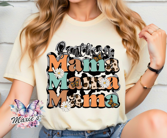 Southern Mama Graphic Design Glitter DTF Transfer Print