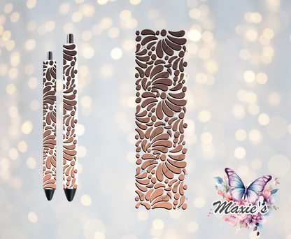 Ombré Brown Talavera Pattern UVDTF Pen Wrap/ Bookmark Decal