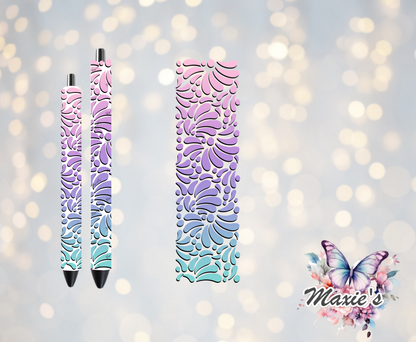 Muti-colored Talavera Pattern UVDTF Pen Wrap / Bookmark Decal