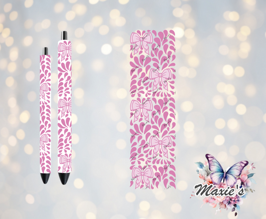 Pink Talavera Coquettes Theme UVDTF Pen Wrap/Bookmark Decal