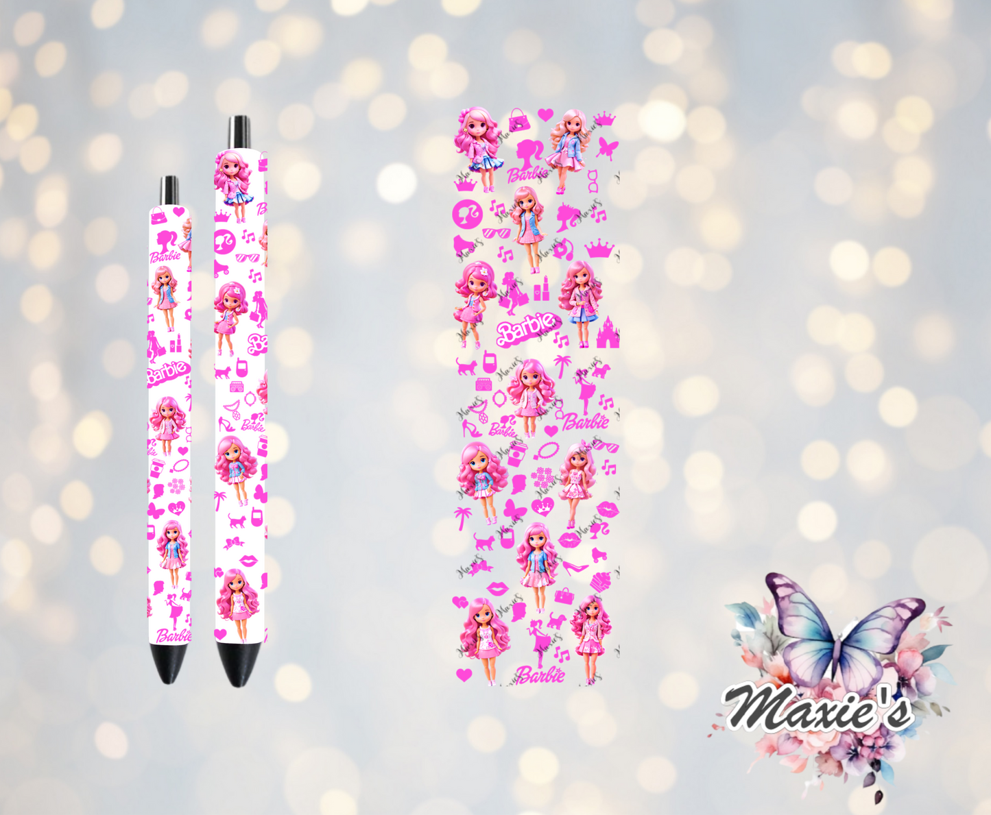 PINK Barbie Graphic Design UVDTF Pen Wrap/ Bookmark Decal