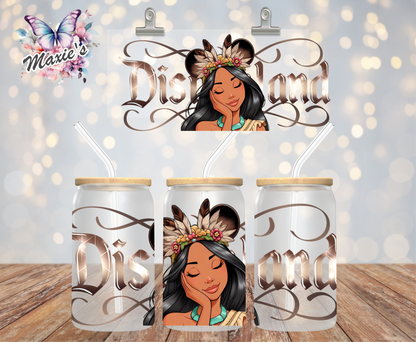 Princess Pocahontas Theme 16oz. UVDTF Cup Wrap