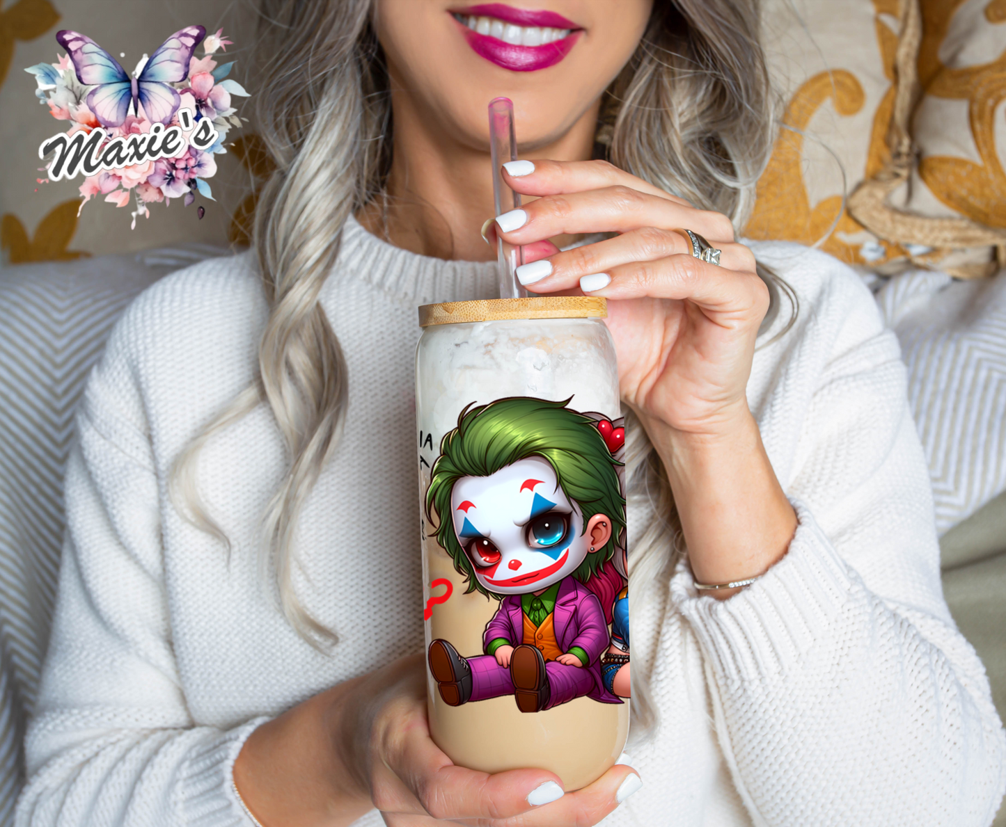 Why So Serious? Joker & Harley Graphic Design 16oz. UVDTF Cup Wrap