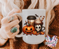 Pumpkin Skull Latte Graphic Design UVDTF Decal