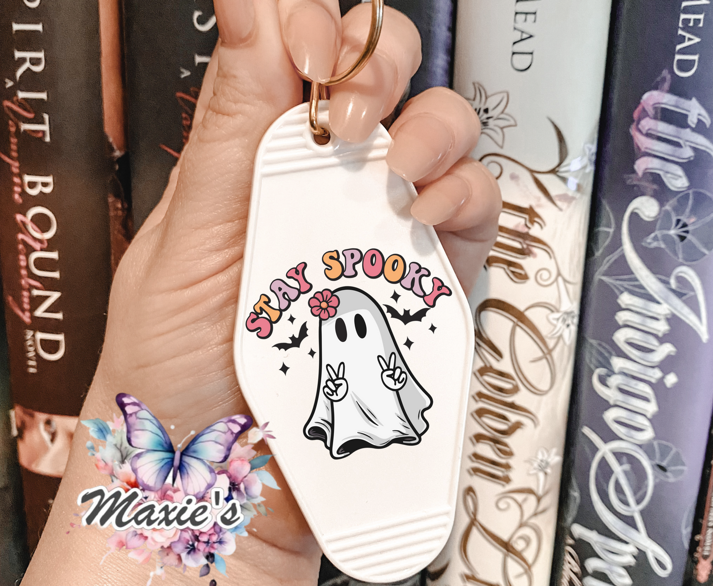 Stay Spooky 👻  Cute Ghost UVDTF Motel Keychain Decal