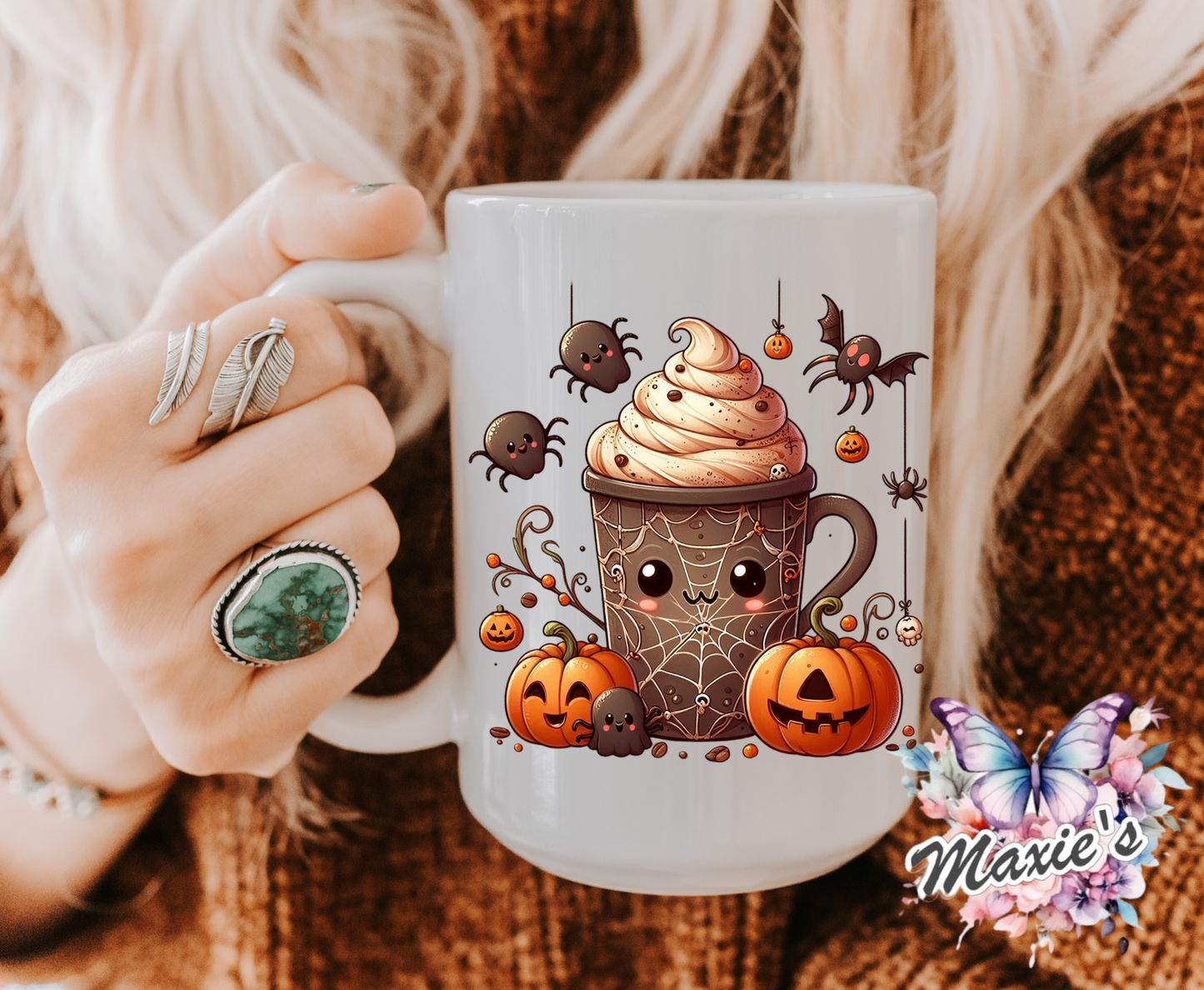 Spider Drizzle 🕷 Pumpkin Spice 🎃 Coffee Graphic Design Sublimation Decal Print