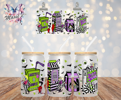 Beetle Juice Boxes Graphic Design 16oz. UVDTF Cup Wrap