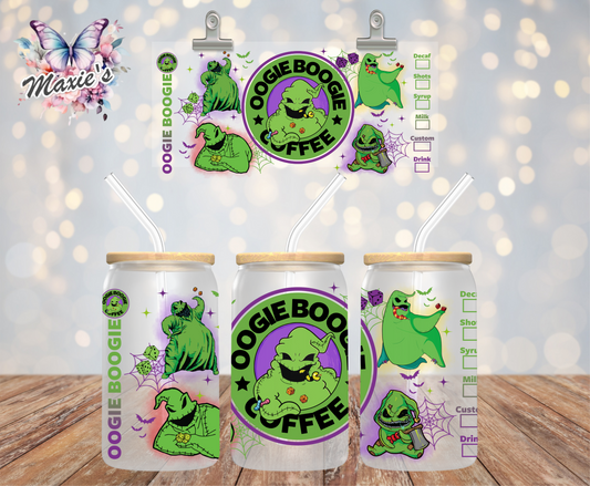 Oogie Boogie Coffee Graphic Design 16oz. UVDTF Cup Wrap