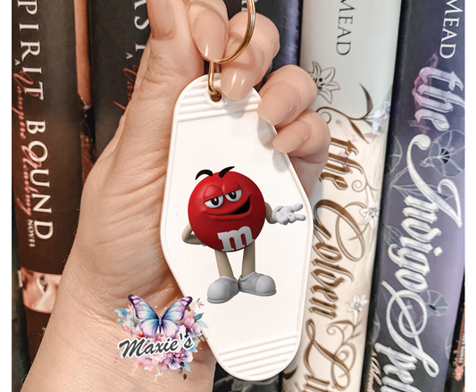 Mr. Chocolate Red UVDTF Motel Keychain Decal