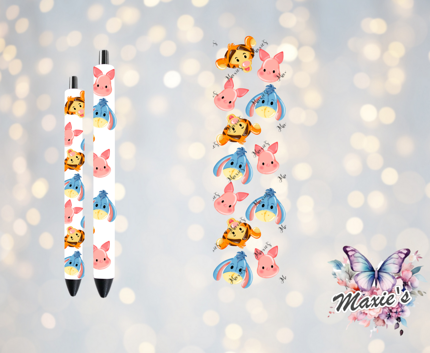 Winnie The Pooh & Friends Theme UVDTF Pen Wrap/Bookmark Decal