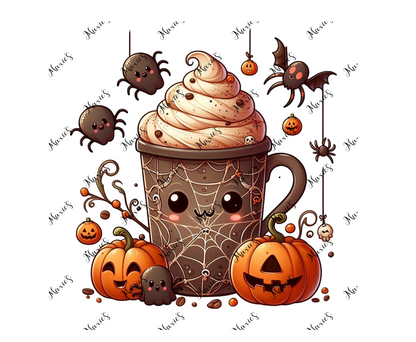 Spider Drizzle 🕷 Pumpkin Spice 🎃 Coffee Graphic Design Sublimation Decal Print