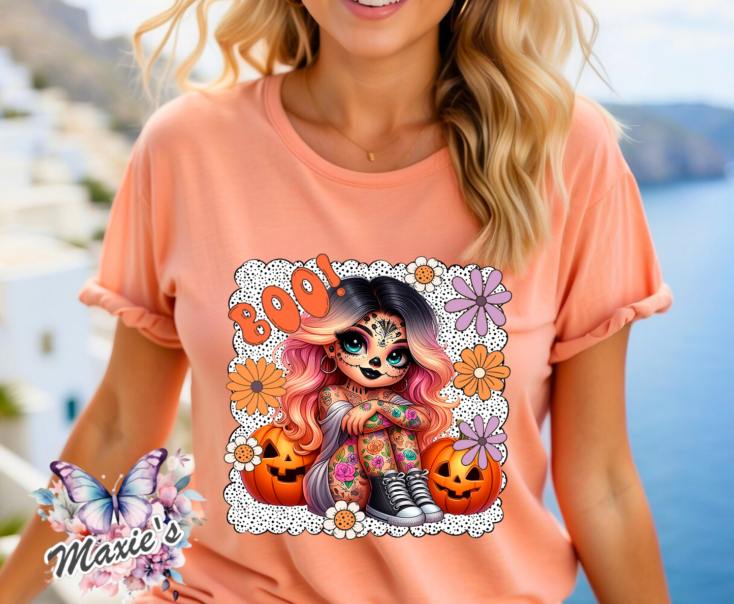 Boo 👻 Halloween 🎃 Spooky Girl DTF Transfer Print