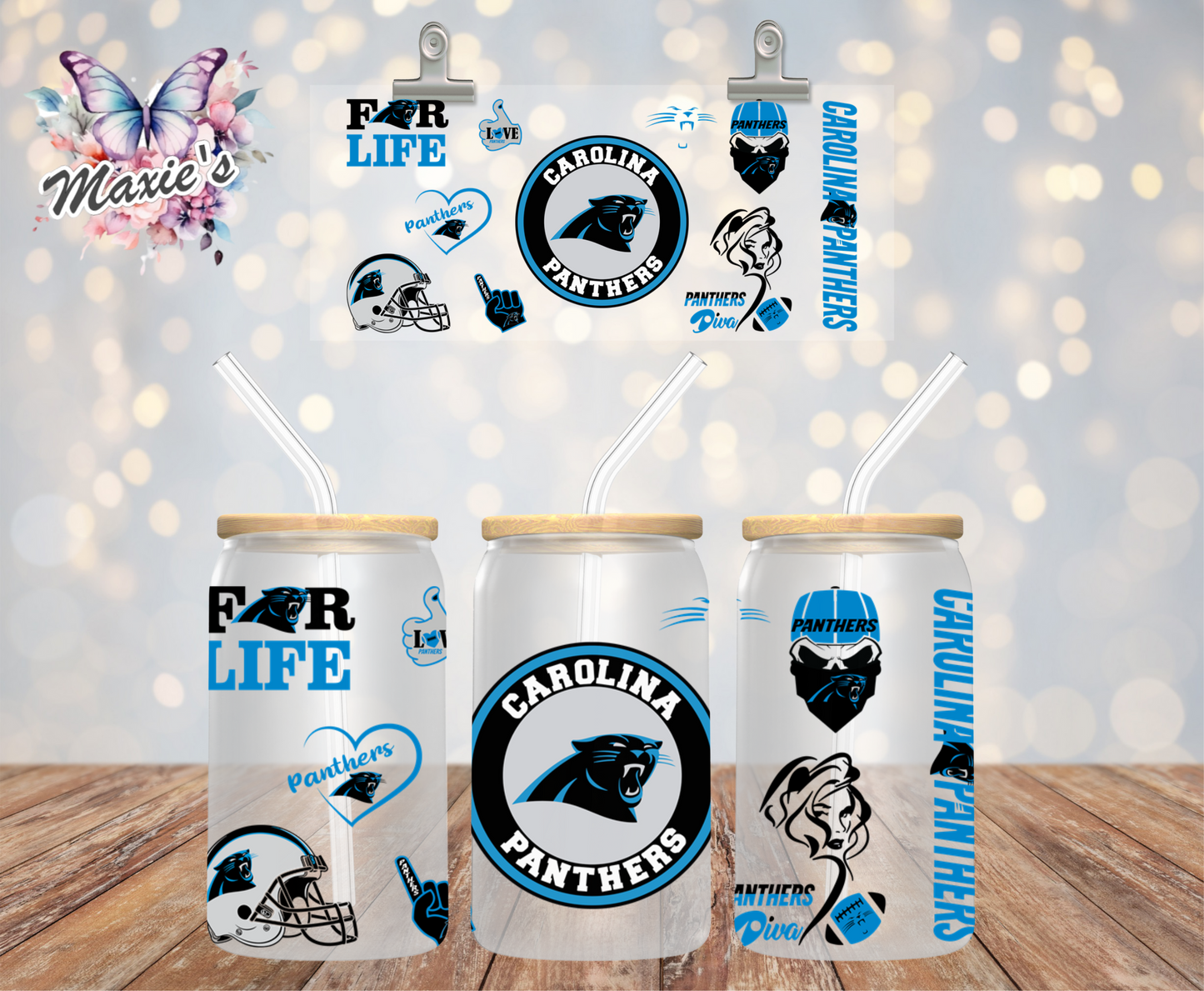 Carolina Panthers/Sir Purr Graphic Design 16oz. UVDTF Cup Wrap