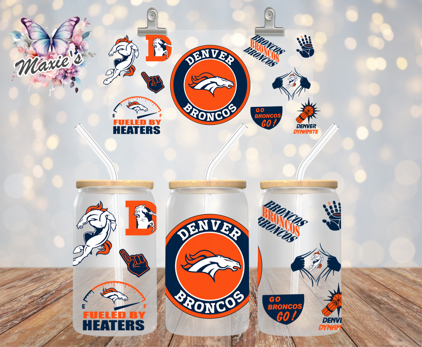 Denver Broncos/ Miles, Thunder Graphic Design 16oz. UVDTF Cup Wrap