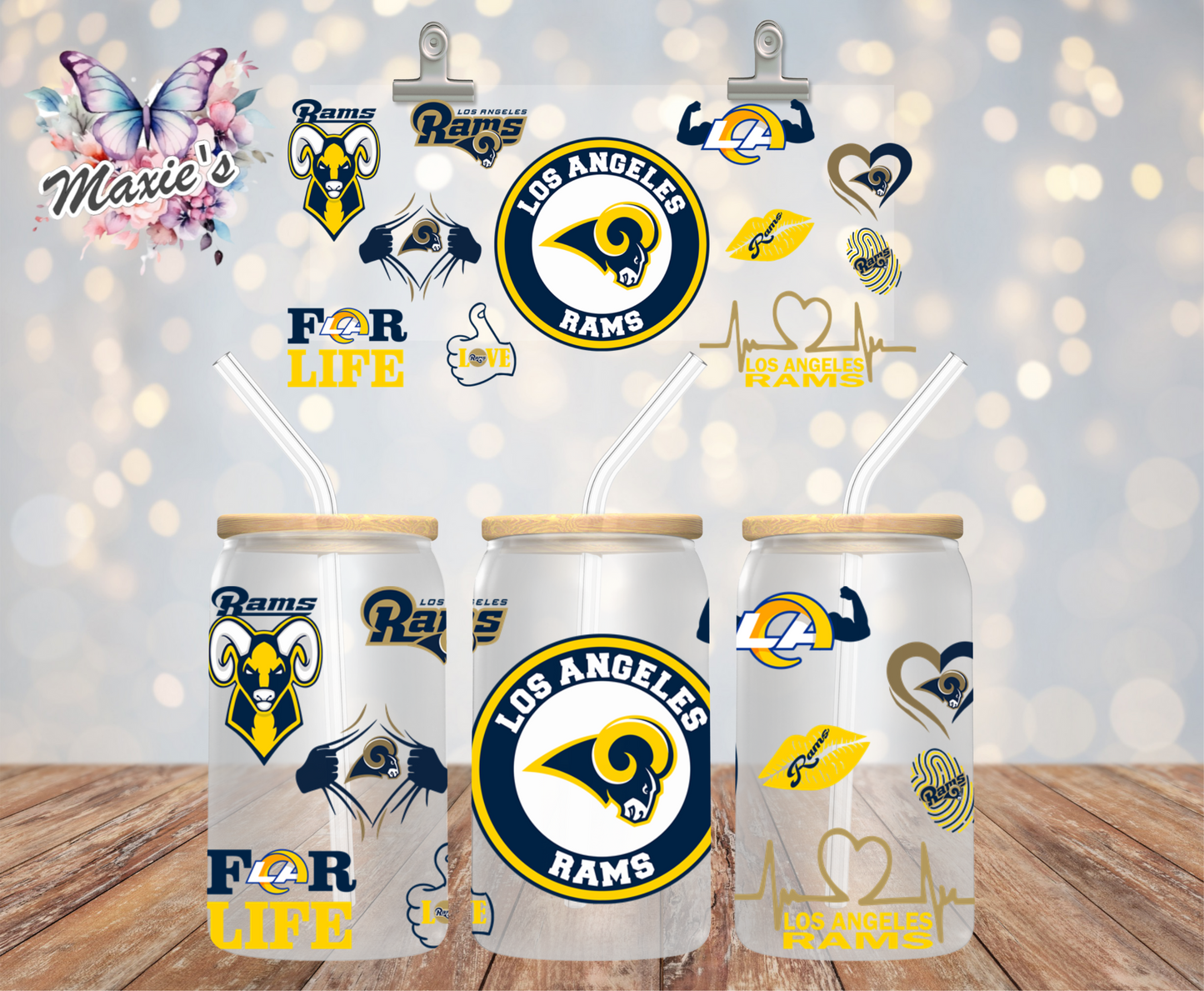 Los Angeles Rams/NFC West Graphic Design 16oz. UVDTF Cup Wrap