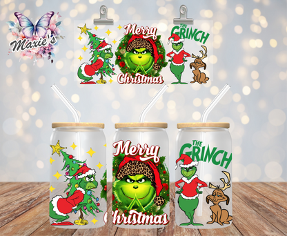 Grinch The Merry Christmas Graphic Design 16Oz. UVDTF Print