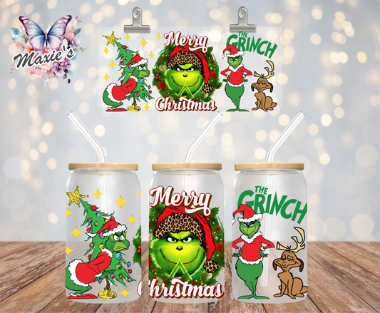 Grinch The Merry Christmas Graphic Design 16Oz. UVDTF Print