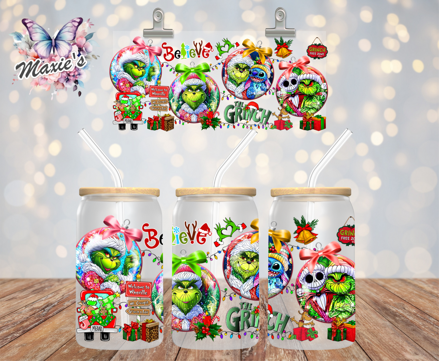 Welcome To The Whoville Grinch Graphic Design 16oz. UVDTF Cup Wrap