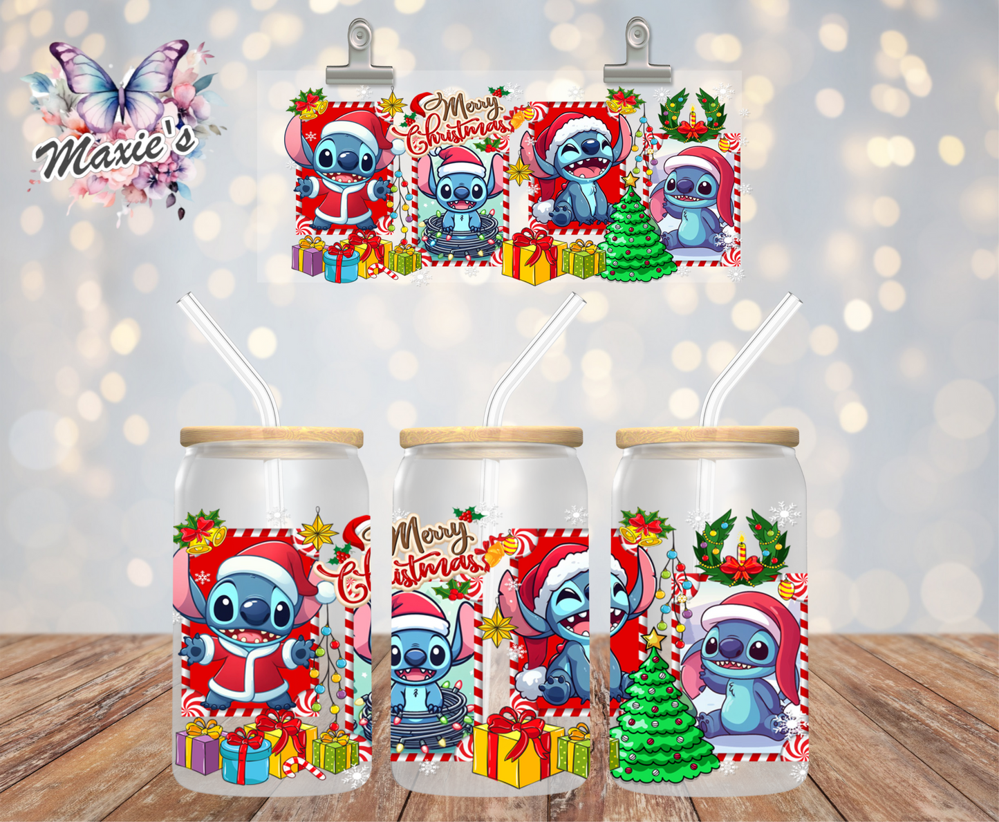 Merry Stitchmas Graphic Design 16oz UVDTF Cup Wrap