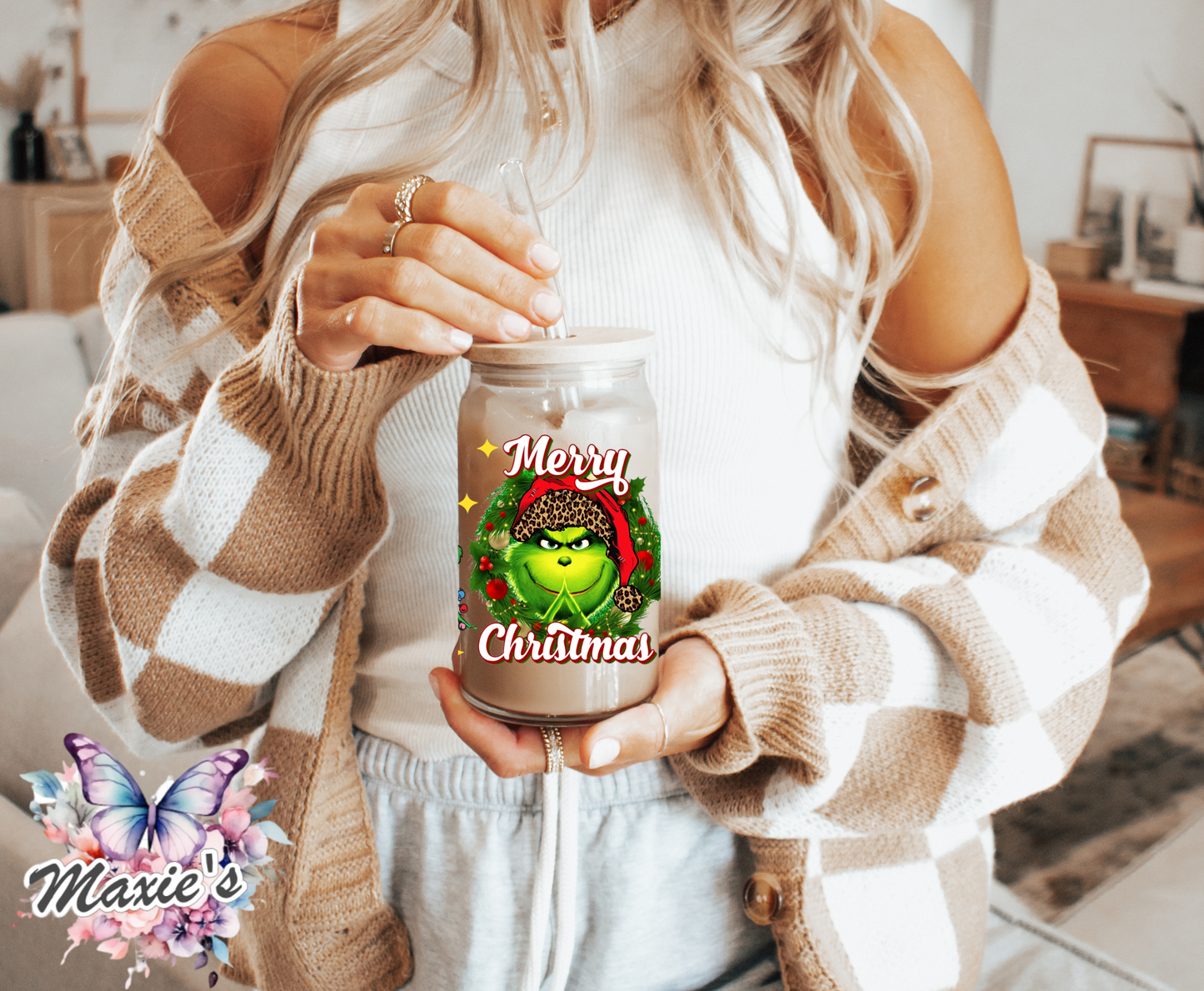 Grinch The Merry Christmas Graphic Design 16Oz. UVDTF Print