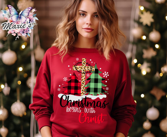 Christmas Begins With Christ Graphic Design DTF Transfer