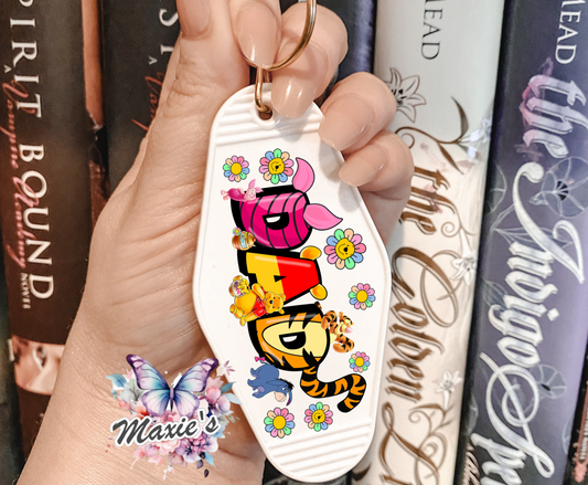 DAD / Winnie & Pooh Theme UVDTF Motel Keychain Decal