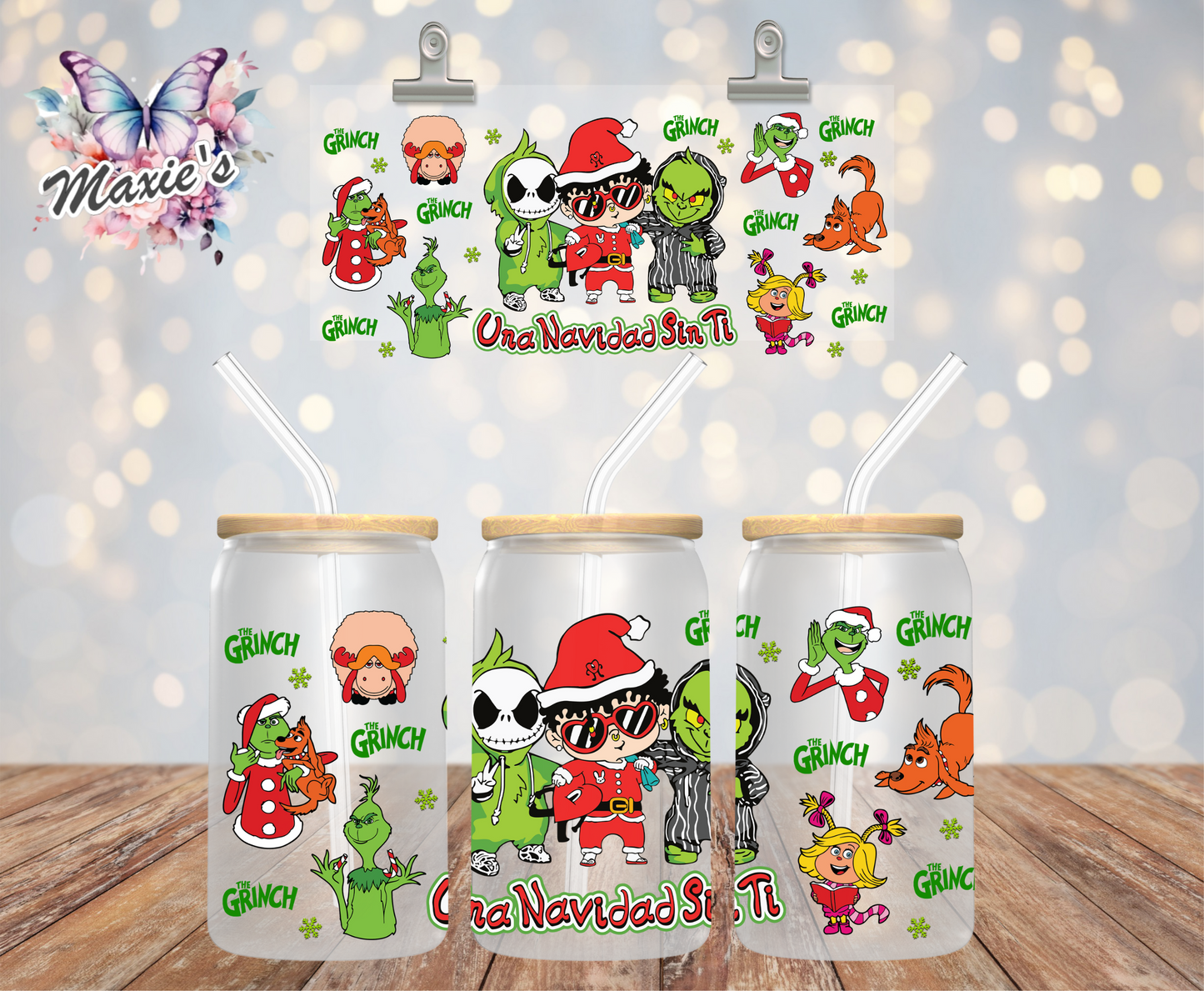 ✨️Double-Sided✨️ Ona Navidad Sin Ti X'mas Graphic Design 16oz. UVDTF Cup Wrap