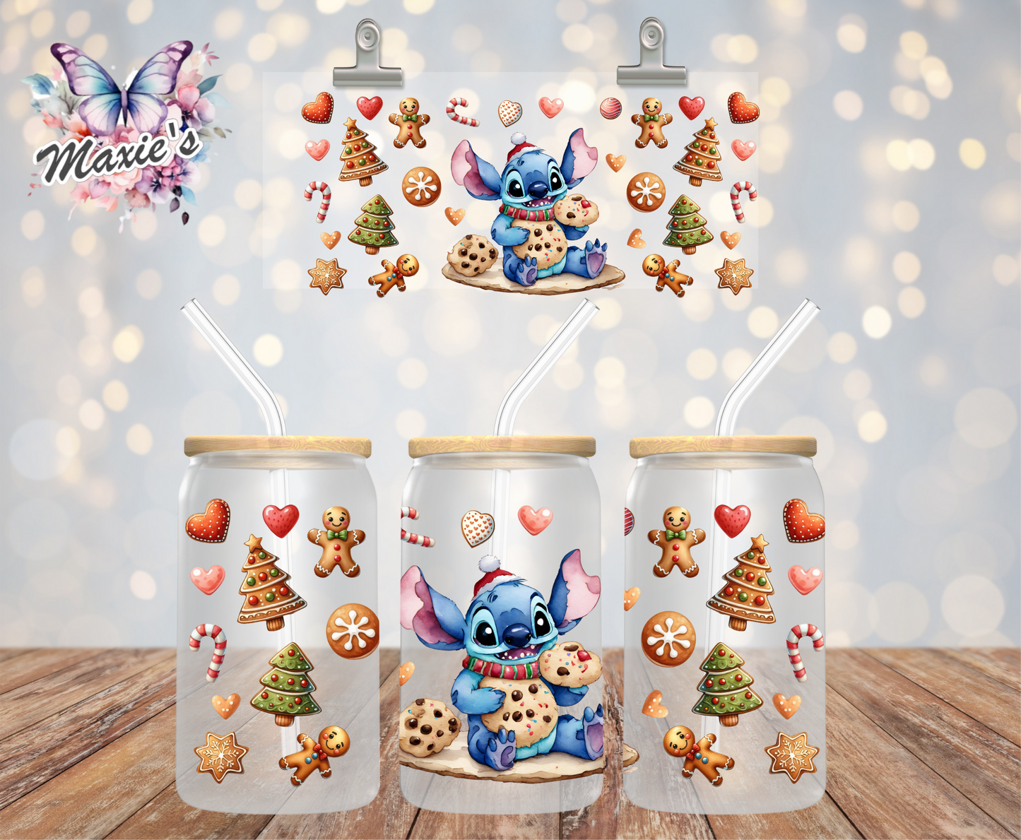 ✨️Double-Sided✨️ Cookie Stitchmas Graphic Design 16oz. UVDTF Cup Wrap