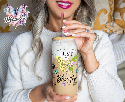 Just Breath Affirmation Graphic Design 16oz. UVDTF Cup Wrap