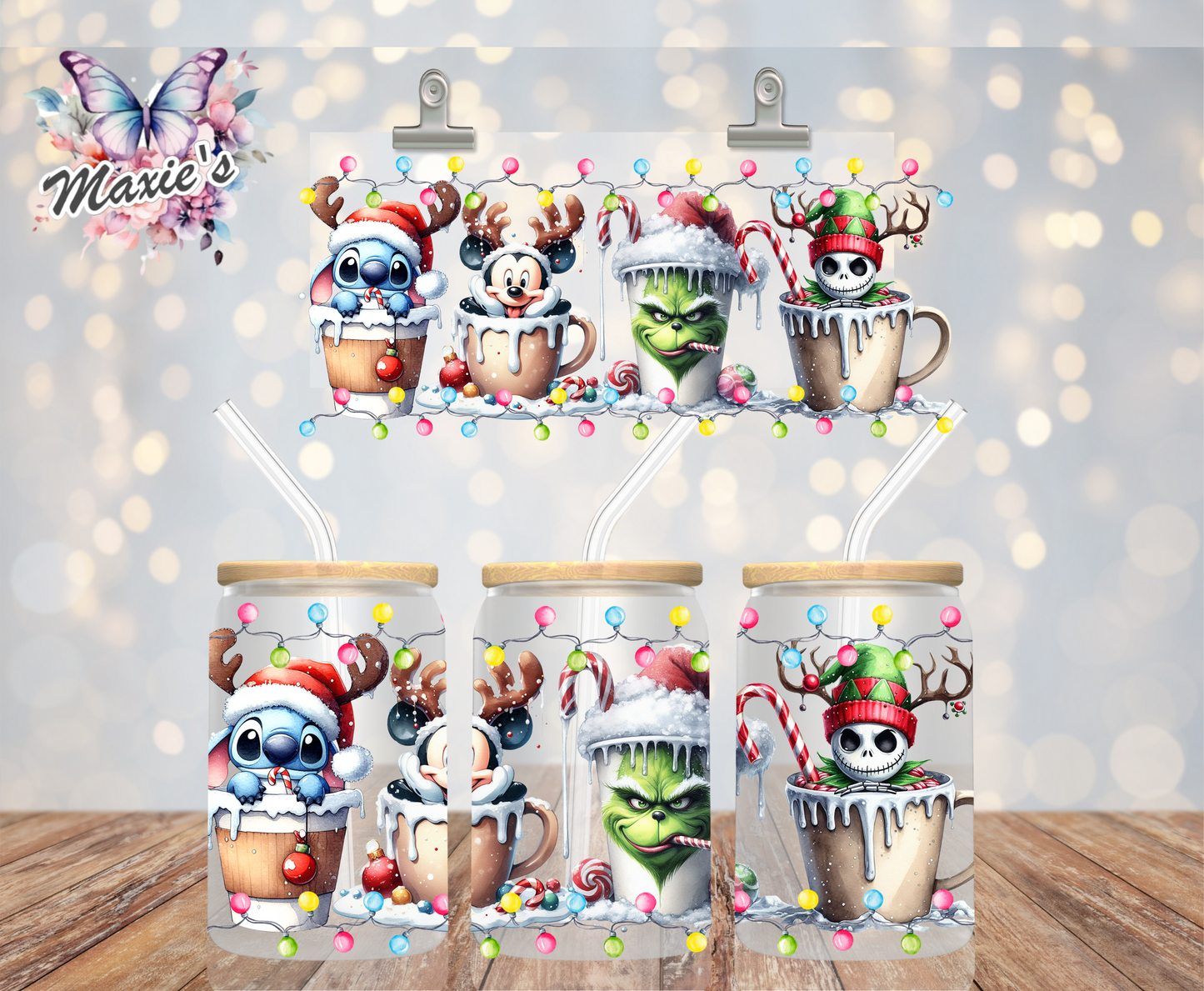 ✨️ Double  - Sided ✨️ Frozen Latte Holiday Spirit Graphic Design 16oz. UVDTF Cup Wrap